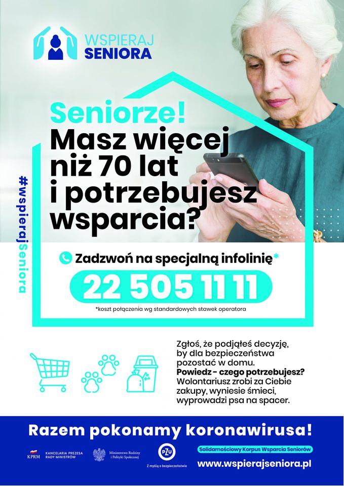 Plakat programu Wspieraj Seniora - Infolinia
